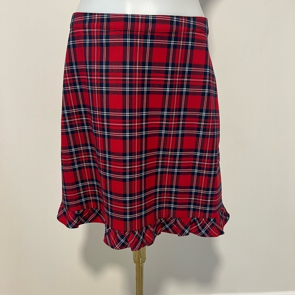 Draper James Red Plaid Skater Skirt